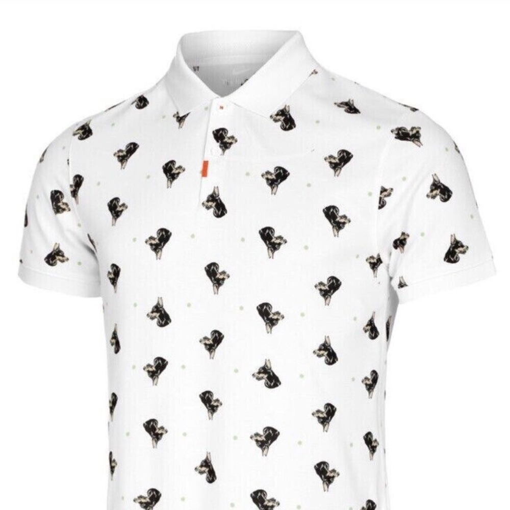 Nike Men's Printed Slim-Fit Tennis Polo DQ4577 100 Shirt White XLARGE